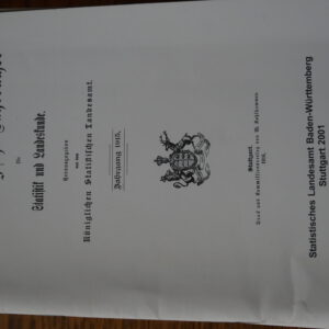 Württembergische Jahresbücher für Statistik und Landeskunde